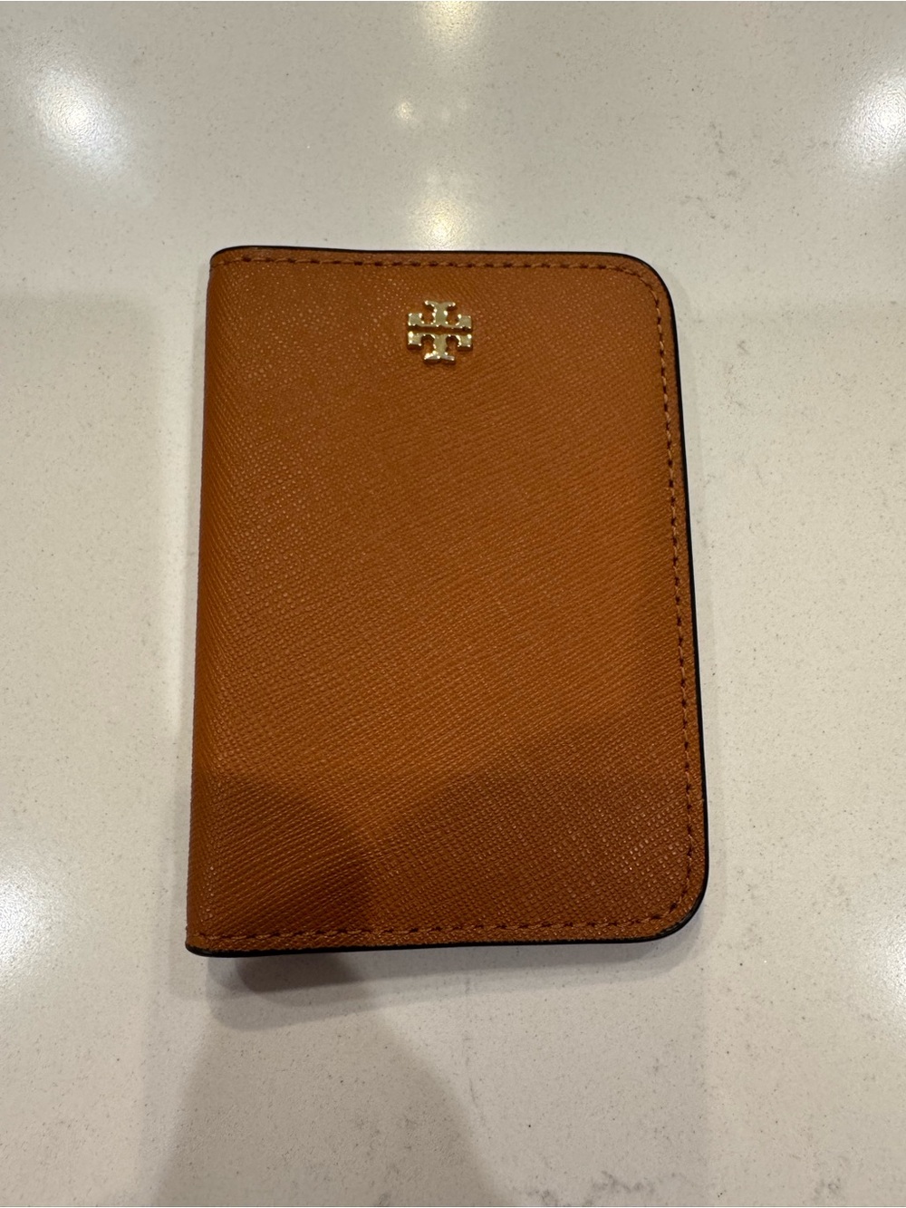 Tory Burch Robinson Brown (luggage) Leather Card Holder